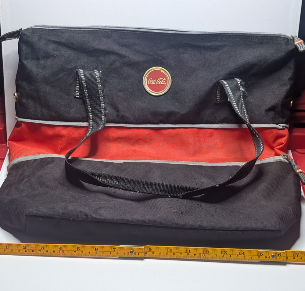 Coca Cola Insulated Cooler Tote Bag Red Black Soft Sided Picnic Travel Bag